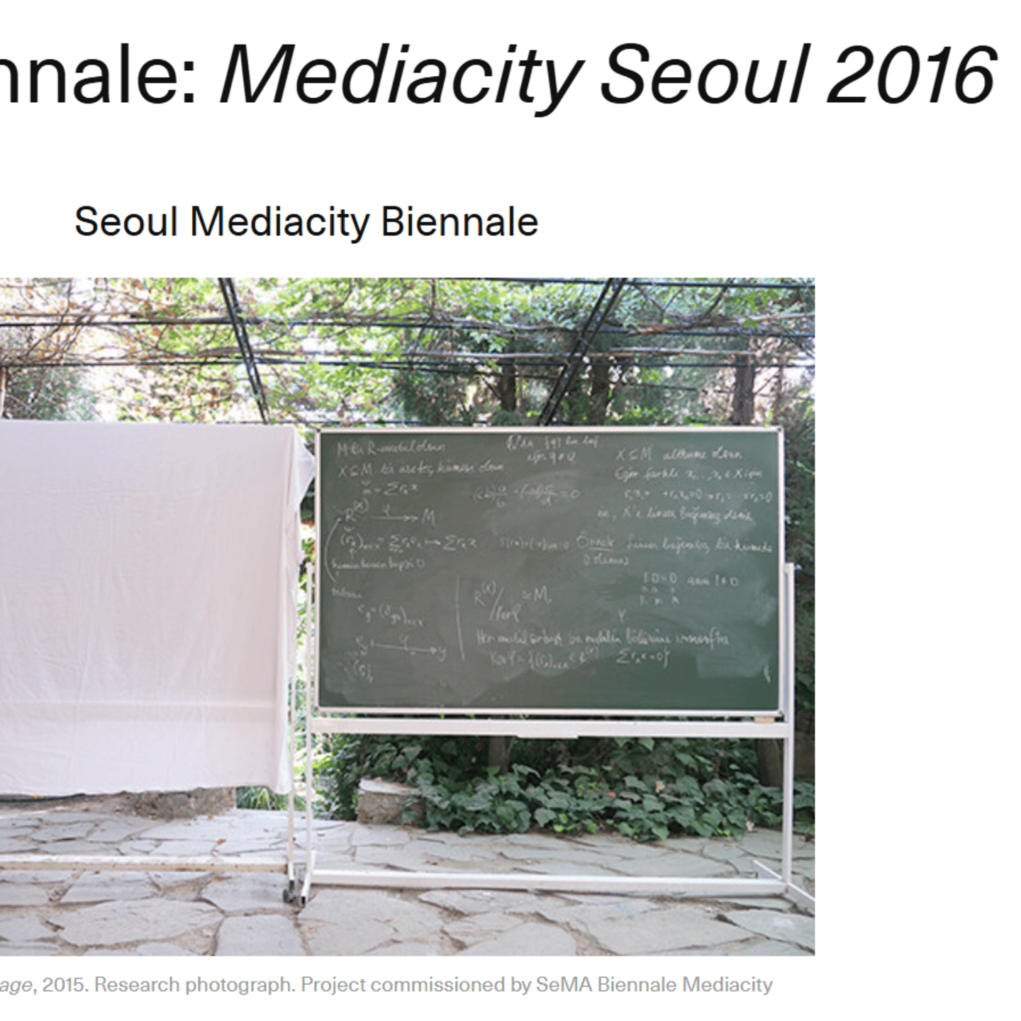 SeMA Biennale Mediacity Seoul 2016 Summer camps and Full artist list announced